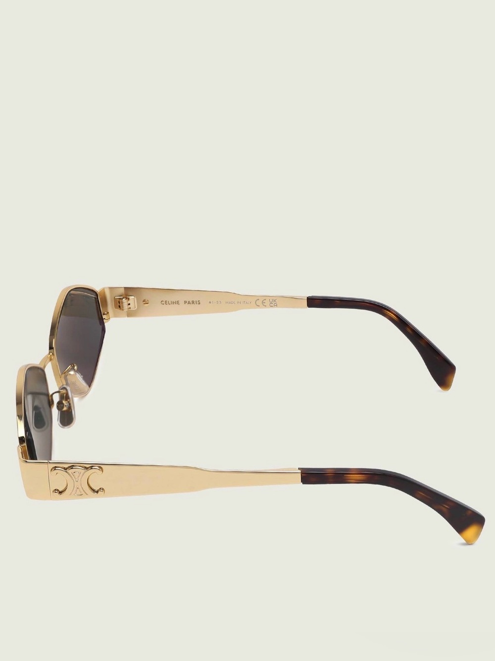 New Celine CL40254U 30N Sunglasses Gold Frame Geometric Shape Authentic - Picture 14 of 16